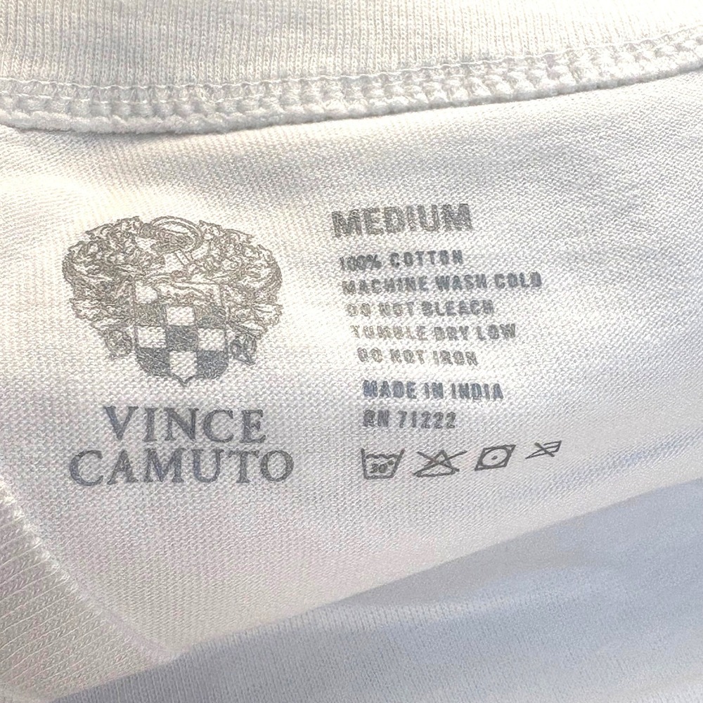 Vince Camuto Mens 2 Pack Logo Tshirts White Crew Neck Cotton Size Medium